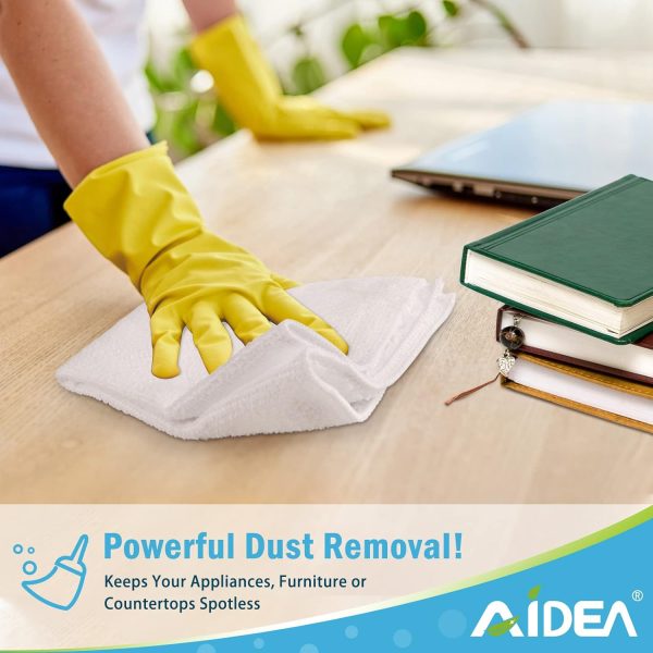 AIDEA Microfiber Cleaning Cloths White-50PK, Absorbent Clean... - Image 4