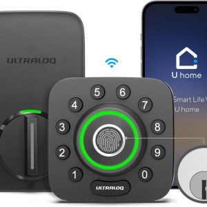 ULTRALOQ U-Bolt Pro WiFi Smart Lock with Door Sensor, 8-in-1...