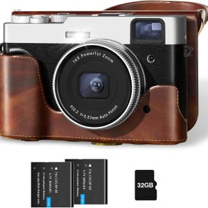 4K Digital Camera with Camera Case, 48MP YouTube Vlogging Ca...