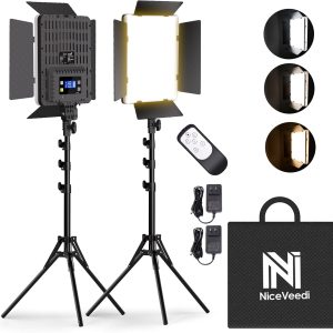NiceVeedi 2-Pack Photography Lighting Kit, 36W Bi-Color Stud...