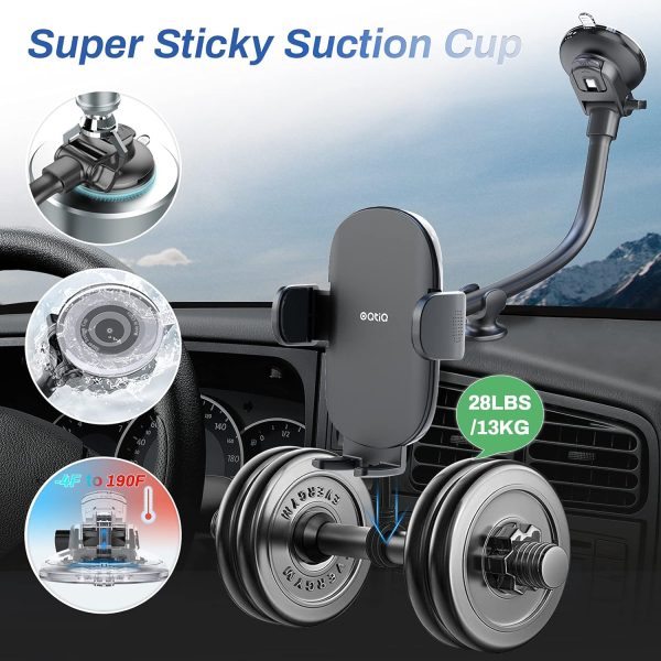 OQTIQ 13" Gooseneck Car Phone Mount – Windshield & Dashboard... - Image 4