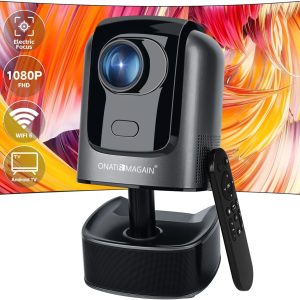 [Telescopic Stand] Mini Projector, ONATISMAGIN Portable 1500...