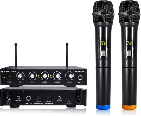Sound Town 16 Channels Wireless Microphone Karaoke Mixer Sys...