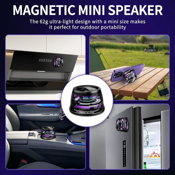 2 Pack G200 Magnetic Bluetooth Speakers with RGB Lights, Wir... - Image 9