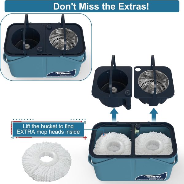 RinseWise Spin Mop and Bucket Separate Clean and DirtyWater,... - Image 2