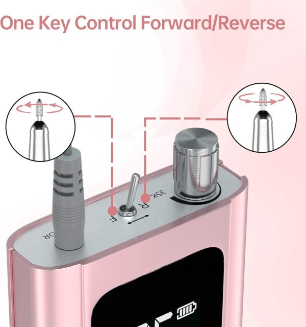 Delanie Professional Nail Drill High Torque 35000 RPM Rechar... - Image 6