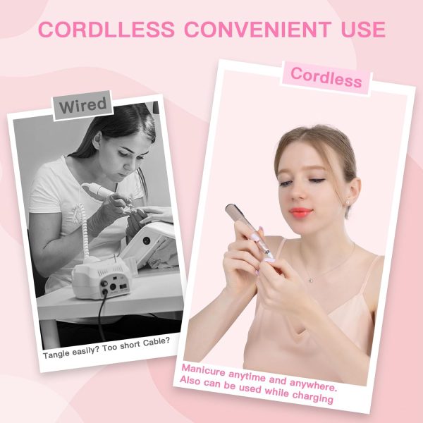 HEBECA Cordless Nail Drill Set - Professional Electric Nail ... - Image 3