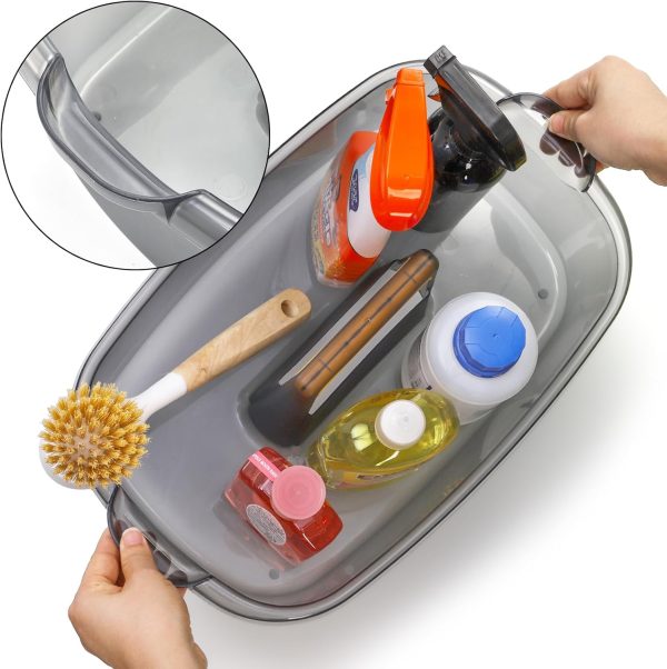 TOPZEA 2 Pack Cleaning Supplies Caddy, Plastic Large Cleanin... - Image 5