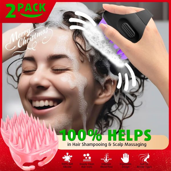 Cbiumpro 2-Pack Scalp Massager Shampoo Brush, Ultra Soft Sil... - Image 2