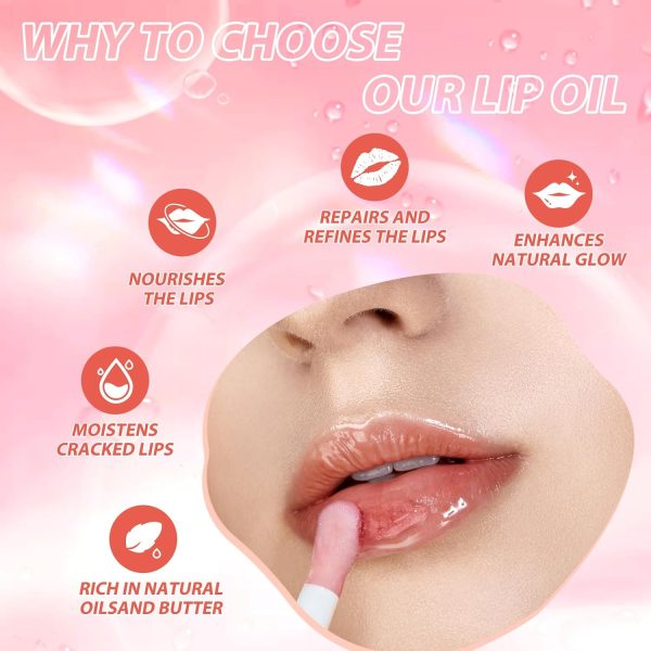 LANGMANNI Moisturizing Lip Oil,No-Sticky Lip Gloss Lip Balm ... - Image 6