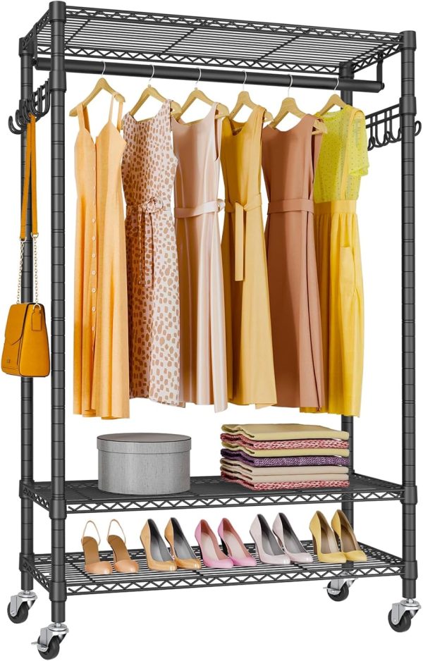 VIPEK R1 Heavy Duty Clothes Rack with Lockable Wheels, Rolli...