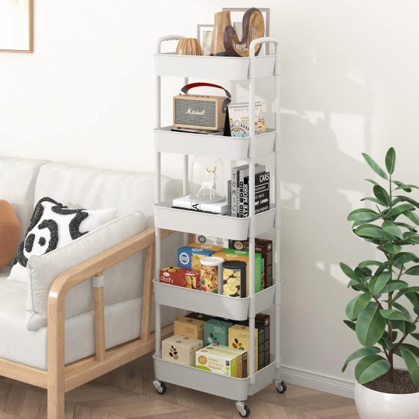 UDEAR 5-Tier Kitchen Rolling Utility Cart,Multifunction Stor... - Image 7
