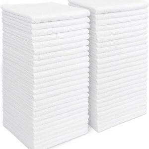 AIDEA Microfiber Cleaning Cloths White-50PK, Absorbent Clean...