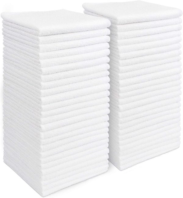 AIDEA Microfiber Cleaning Cloths White-50PK, Absorbent Clean...