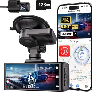 REDTIGER 4K Dash Cam Front and Rear, STARVIS 2 Sensor, Touch...