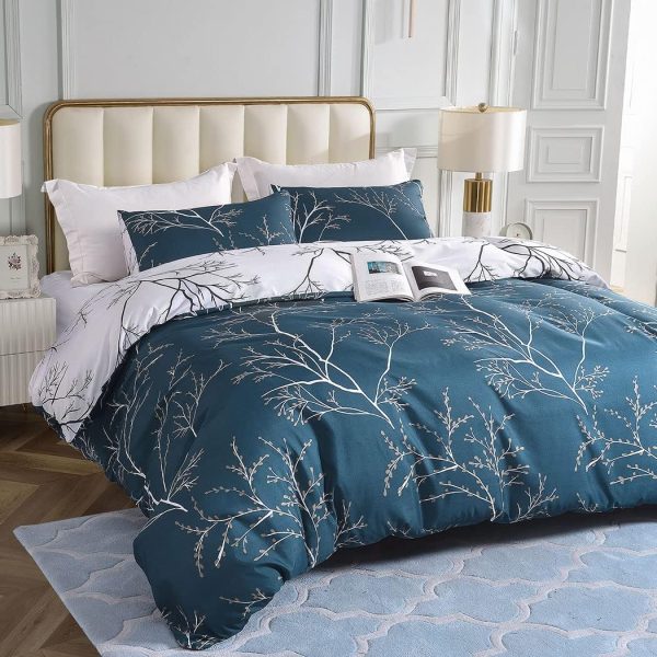 Conworld Blue Duvet Cover Queen - Reversible Blue Tree Branc... - Image 2