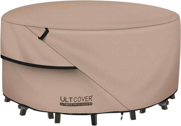 ULTCOVER Round Patio Furniture Cover - Outdoor Waterproof Ta...