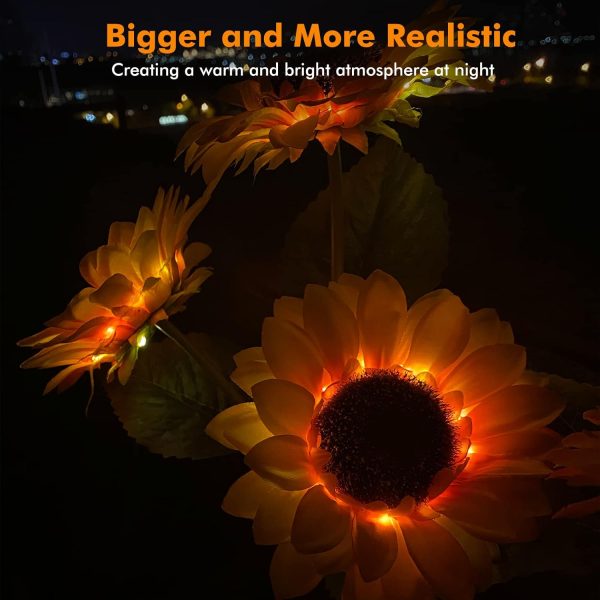 Meagoo Solar Sunflower Lights, 800mA Solar Garden Light with... - Image 4