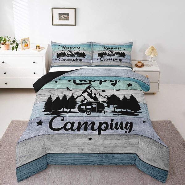 Happy Camping Comforter Set 3 Pieces,Old Barn Door Duvet Ins... - Image 5