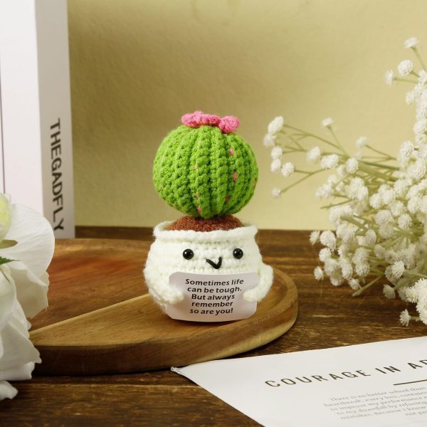 Crochet Positive Cactus, Handmade Knitted Cactus Emotional P... - Image 4