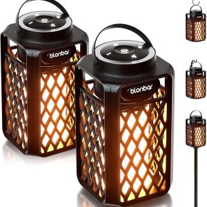 Blonbar 2PCS Led Flame Speaker,Outdoor Bluetooth Speaker wit...