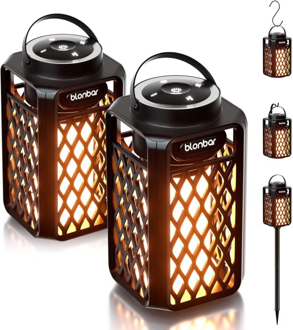 Blonbar 2PCS Led Flame Speaker,Outdoor Bluetooth Speaker wit...