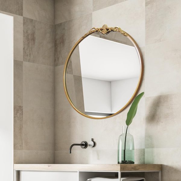 LOVNAHO Gold Mirror, Round Antique Mirror Large Circle Vinta... - Image 5