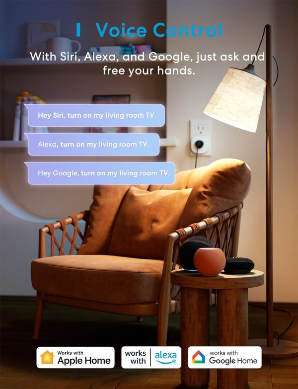 meross Matter Smart Plug Mini, Easy Setup, 100% Privacy Matt... - Image 3
