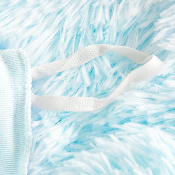 ERLOXO Fluffy Blue Faux Fur Comforter Cover Set Twin，Fluffy ... - Image 9