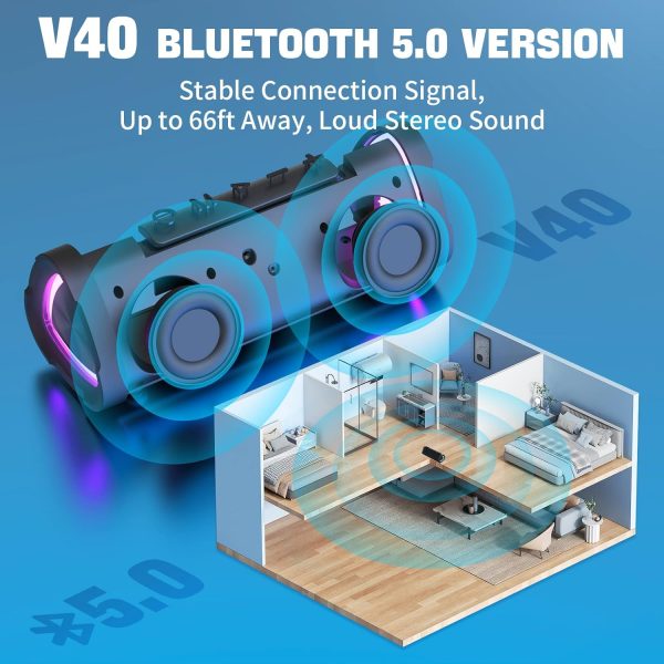 Vanzon V40 Bluetooth Speaker,IPX7 Waterproof Portable Wirele... - Image 4