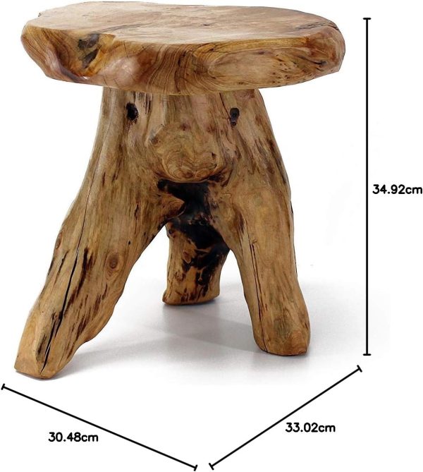 WELLAND Tree Stump Stool Live Edge, Natural Edge Side Table,... - Image 3