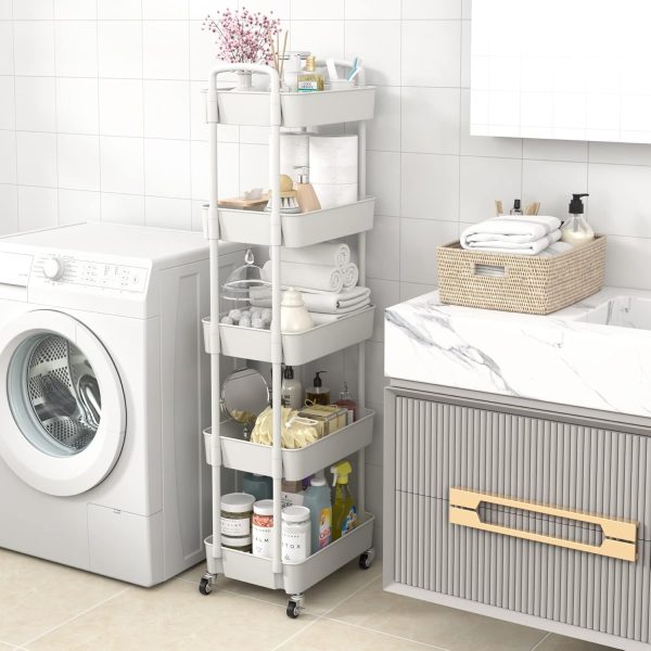 UDEAR 5-Tier Kitchen Rolling Utility Cart,Multifunction Stor... - Image 6