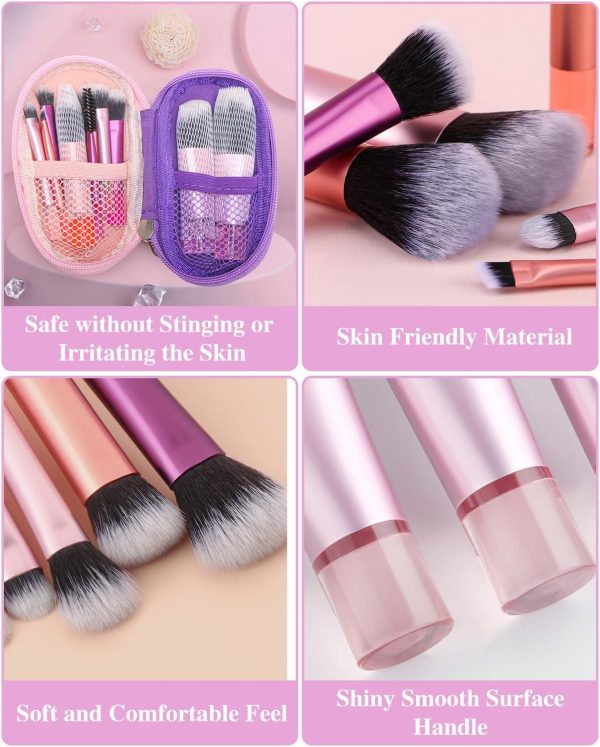 PGRODE Mini Travel Makeup Brushes Set, 14 Pieces, Full Compl... - Image 4