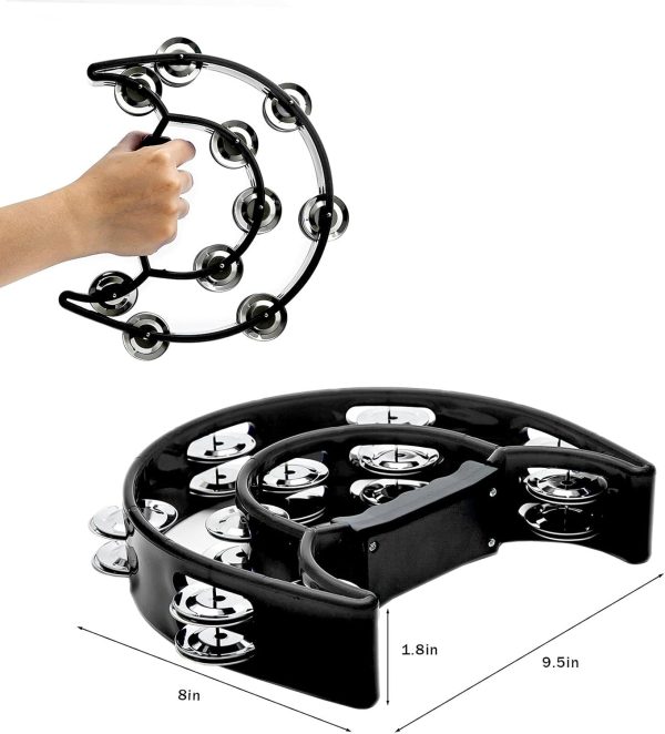 Musfunny Tambourine Double Row Metal Jingles Hand Held Percu... - Image 2