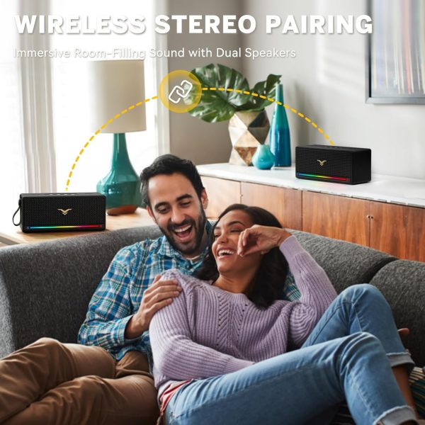 Bluetooth Speaker, 80W Peak Retro Speakers Bluetooth Wireles... - Image 5