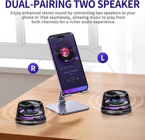 2 Pack G200 Magnetic Bluetooth Speakers with RGB Lights, Wir... - Image 3