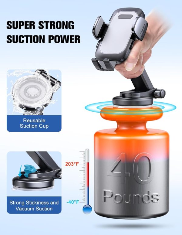 WOCBUY Car Phone Holder, [Strong Suction] Phone Holder Car f... - Image 5