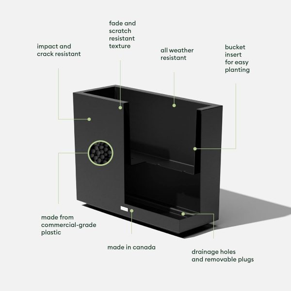 Veradek Block Series Span Plastic Planter - Tall Rectangular... - Image 2