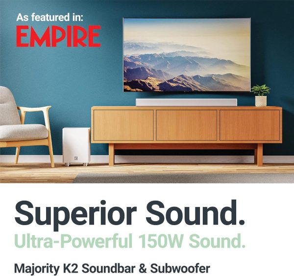 Majority K2 Sound Bar with Subwoofer | 150W Powerful Stereo ... - Image 2
