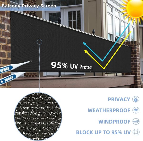 GardenLux 3'x20'Balcony Privacy Screen Cover Fence Cover UV ... - Image 2