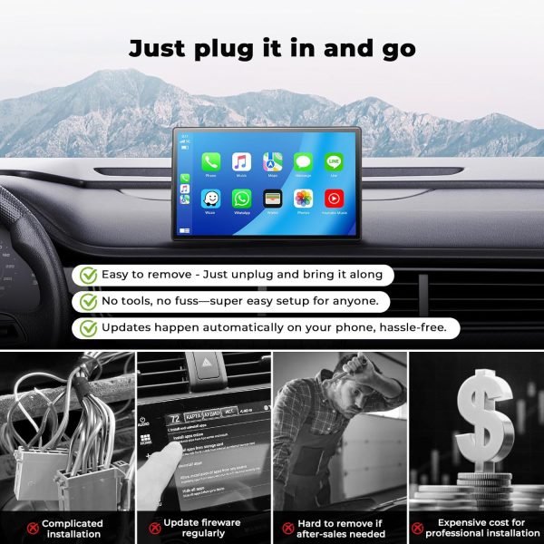 Volam 9'' Apple Carplay Screen for Car, Compatible with Appl... - Image 8