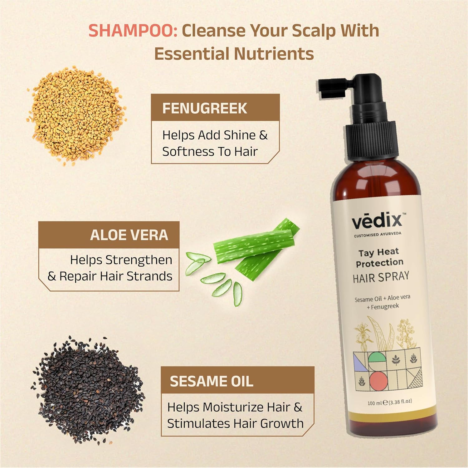 Vedix Complete Hair Growth Combo Kit | Ayurvedic Hair Care F…