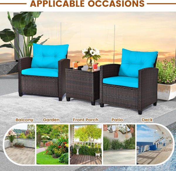 ORALNER 3 Pieces Wicker Patio Furniture Set, Outdoor Convers... - Image 4