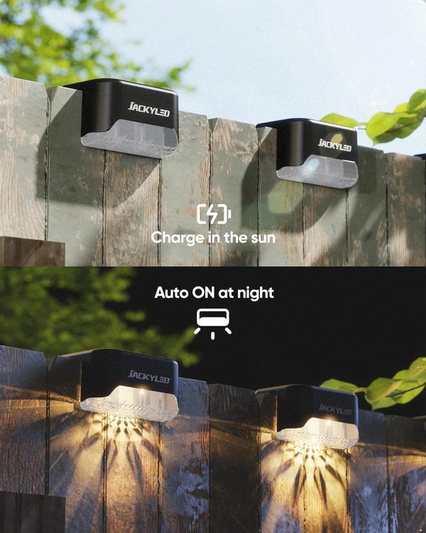 Solar Deck Lights Outdoor 16 Pack, JACKYLED Solar Step Light... - Image 8