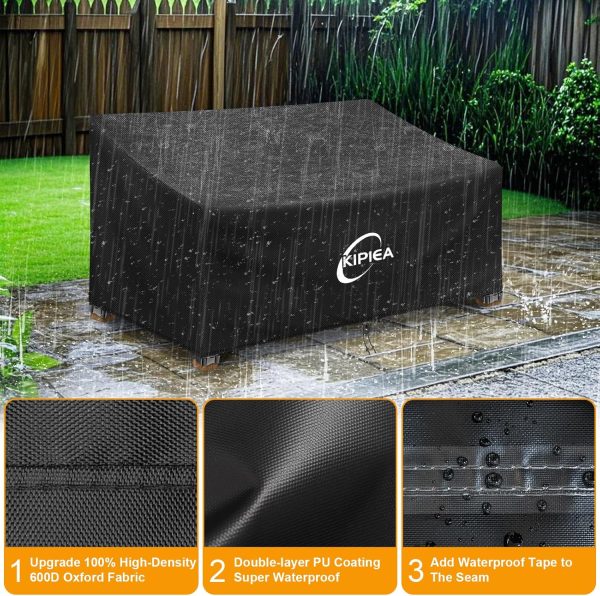 Kipiea Patio Sofa Cover, Heavy Duty 600D Outdoor Couch Cover... - Image 3