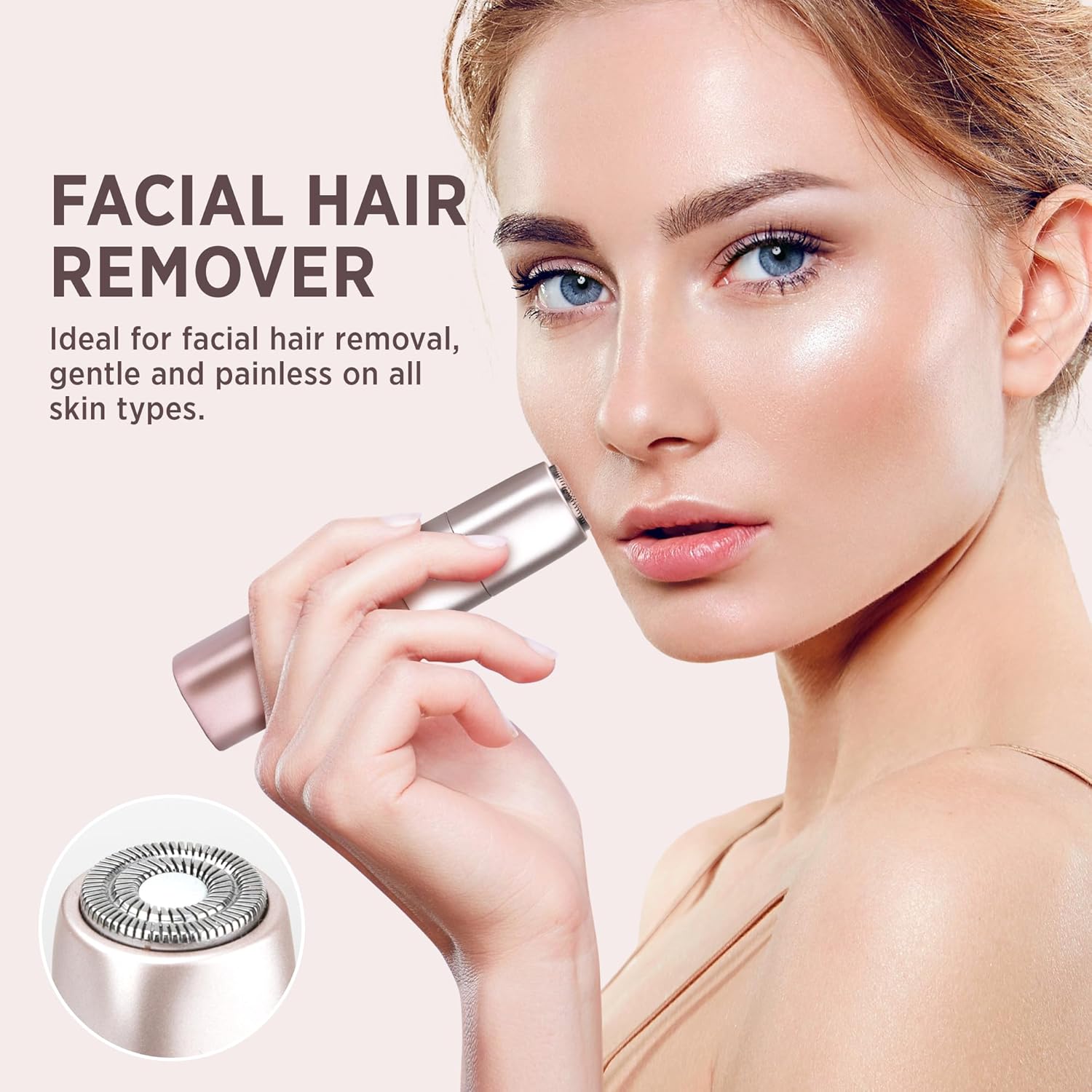 Facial – Nose Hair Remover Women: 2 in 1 Painless Electric F…