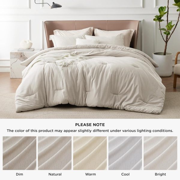 Bedsure Soft Queen Comforter Set - Beige Bedding Comforter S... - Image 9