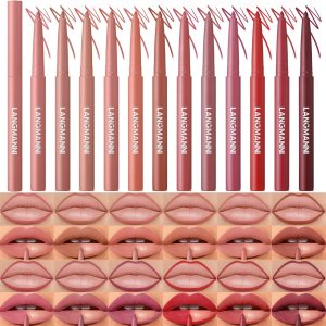 LANGMANNI 12 Colors Sculpting Matte Velvet Lip Liner Set,Smo...