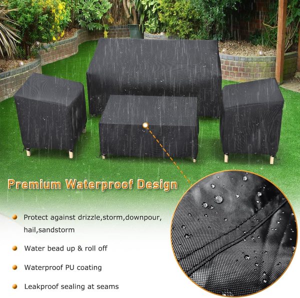 STARTWO Outdoor Waterproof Patio Furniture Covers 4-Piece Se... - Image 5
