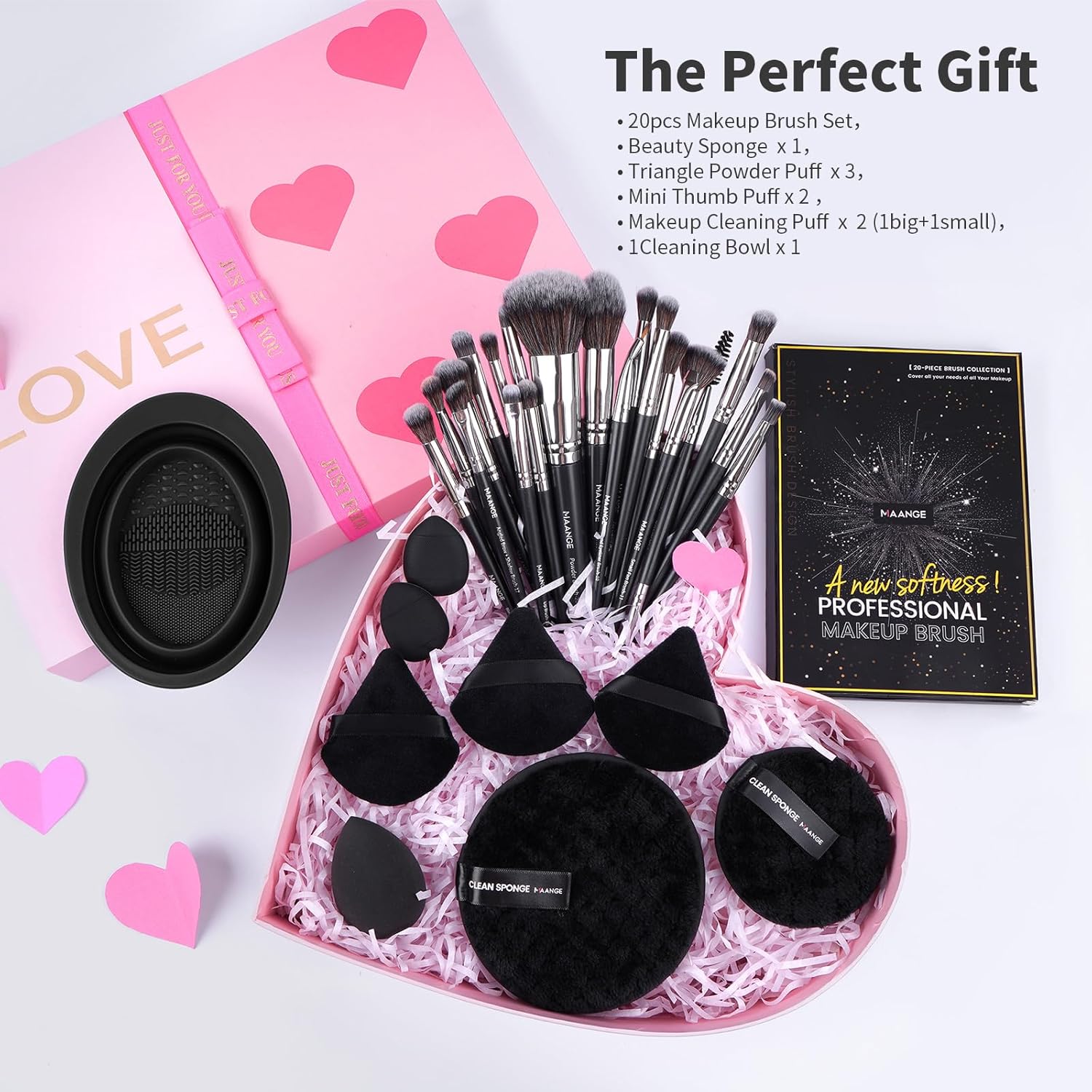 MAANGE Makeup Brushes 30 Pcs Makeup Tool Set with Gift Box, …